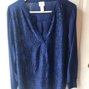 Chicos Royal Blue Sequin Top